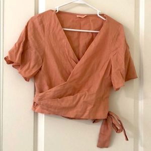 Showpo peach colored wrap top